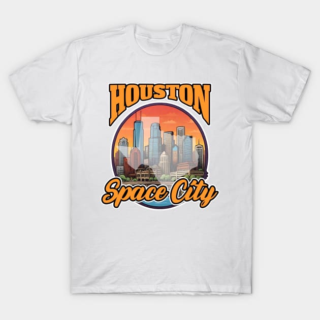 Houston Space City T-Shirt by Rebirth Designs